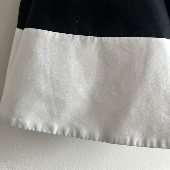 Halston Heritage Black White Drop Waist Mini Pleated Dress Silk Cotton – Size S - Picture 6 of 8